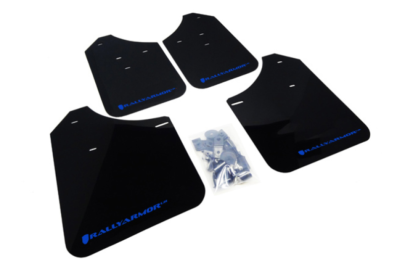Subaru RS Mud Flap - Front + Rear - Rally Armor - UR Series - Black w/Blue Logo - `02-`07